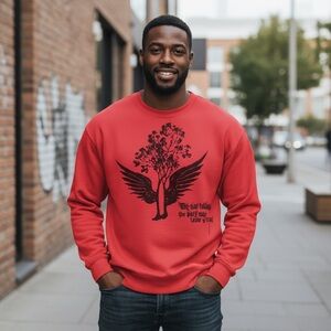 GAP Red Crewneck Sweatshirt Size XL with "Leave‎ a Trail" Graphic